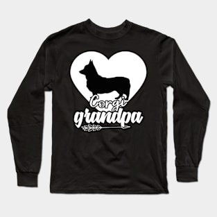 Proud Corgi Grandpa Heart Arrow Father's Day Long Sleeve T-Shirt